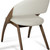 Set of Two Cream and Brown Upholstered Faux Leather Open Back Dining Arm Chairs