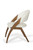 Set of Two Cream and Brown Upholstered Faux Leather Open Back Dining Arm Chairs