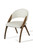 Set of Two Cream and Brown Upholstered Faux Leather Open Back Dining Arm Chairs