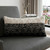 14" X 36" Black And Off-White 100% Cotton Geometric Zippered Pillow