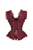 Top Drawer Red/Black Brocade & Lace Steel Boned Corset with Cap Sleeves