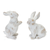 White Washed Rabbit Figurine 
