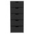 18" Black Five Drawer Standard Chest