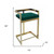 26" Green and Gold Velvet and Stainless Steel Backless Bar Height Bar Chair