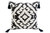 Homeroots Home Decor 17 X 17 Inches Black and White Textural Geometric Throw Pillow with Tassels