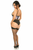 Lavish Sheer Lace & Faux Leather Open Cup Waist Cincher