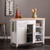 42" Natural and White Butcher Block and Iron Rolling Kitchen Cart With Storage