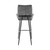 26" Charcoal And Black Iron Counter Height Bar Chair