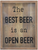 Decorative Wood Framed Shadow Box Sign - Best Beer is an Open Beer