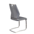 Set of Two Gray and Silver Upholstered Leather Dining Side Chairs