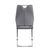Set of Two Gray and Silver Upholstered Leather Dining Side Chairs
