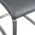 Set of Two Gray and Silver Upholstered Leather Dining Side Chairs