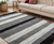 5' X 8' Black And Gray Wool Striped Hand Woven Area Rug
