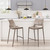 Set of Two " Gray And Brown Steel Low Back Bar Chairs