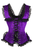 Top Drawer Purple Velvet & Lace Steel Boned Corset with Cap Sleeves