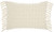 Homeroots Home Decor Tassel Detailed White Lumbar Pillow, White, 5 x 14 x 20 Inch