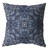 16” Indigo Boho Ornate Zippered Suede Throw Pillow