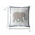 16” Gold White Elephant Zippered Suede Throw Pillow