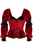 Top Drawer Dark Red Velvet Steel Boned Long Sleeve Corset