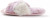 Roxoni Women's Cross Band Real Fur Slipper 2 Tone Color Cozy Warm Comfy Slip On Breathable Open Toe Anti-Skid Rubber Sole
