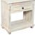28" White Solid Wood Distressed One Drawer Nightstand