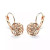 ROSE IS A ROSE 18kt Rose Crystal Earrings In White Yellow And Rose Gold Plating