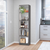 71" Gray And White Wood Five Tier Bookcase
