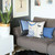 Homeroots Home Decor Blue And Black Printed Geometric Throw Pillow, 18x18 Inches