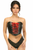 Lavish Faux Leather with Red Lace-Up Bustier