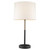 31" Black and Gold Metal Table Lamp With White Empire Shade