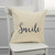 Homeroots Home Decor Black Taupe Canvas Smile Throw Pillow, Black Taupe, 20 x 20 Inches