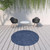 8' X 8' Navy Blue Round Non Skid Indoor Outdoor Area Rug