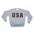 USA Flag Crewneck Sweatshirt Grey