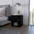 20" Black Wood One Drawer Nightstand