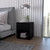 20" Black Wood One Drawer Nightstand