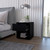 20" Black Wood One Drawer Nightstand