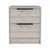 19" Gray Two Drawer Faux Wood Nightstand