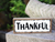 Thankful Enamel Surface Decorative Shelf Sitter Inspirational Wood Block Sign Table Top Decor Plaque 10 x 2 x 3.75 inches (Natural Wood- Thankful)