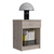 22" Gray Wood One Drawer Nightstand