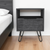 22" Gray Faux Wood Nightstand With Storage