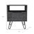 22" Gray Faux Wood Nightstand With Storage