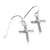 Earrings Cross W/Cz Sash Silver-Plated