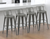 Set of Four 26" Gray Steel and Metal Low Back Counter Height Bar Chairs