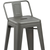 Set of Four 26" Gray Steel and Metal Low Back Counter Height Bar Chairs