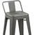 Set of Four 26" Gray Steel and Metal Low Back Counter Height Bar Chairs