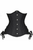 Top Drawer Satin Double Steel Boned Curvy Cut Waist Cincher Corset with Lace-Up Sides