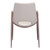 Set of Two Beige and Brown Upholstered Faux Leather Dining Arm Chairs