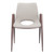 Set of Two Beige and Brown Upholstered Faux Leather Dining Arm Chairs
