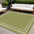 5' Green And Ivory Square Indoor Outdoor Area Rug