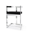 30" Black and Silver Velvet and Stainless Steel Low Back Bar Height Bar Chair